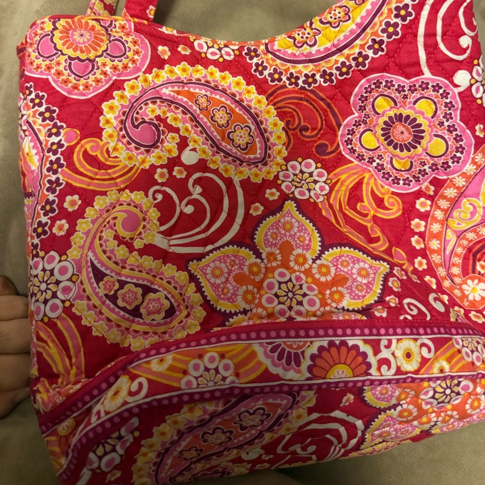 Lot of Two Vera Bradley Vibrant Paisley Tote and Purse Bag Set Pink - Picture 11 of 14